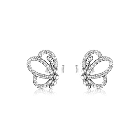 CKK Beads Butterfly Outlines stud 925 Sterling Silver