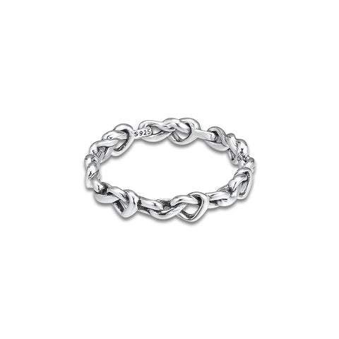CKK Ring Knotted Hearts Band 925 Sterling Silver